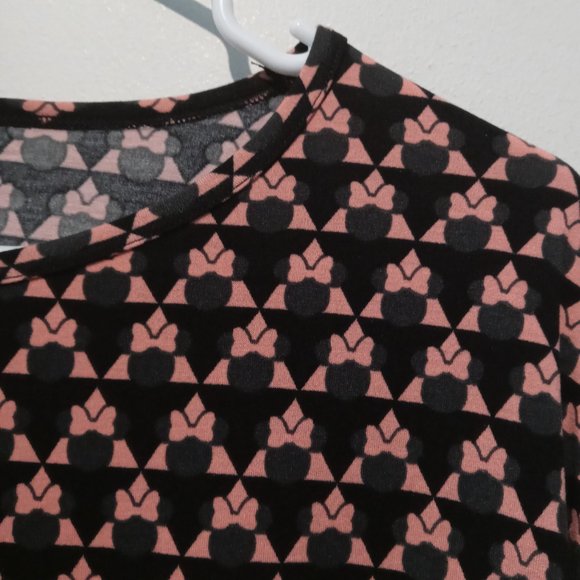 Women’s LuLaRoe Disney Minnie Mouse Casual Shirt Pink Bow Size Small - Picture 8 of 9